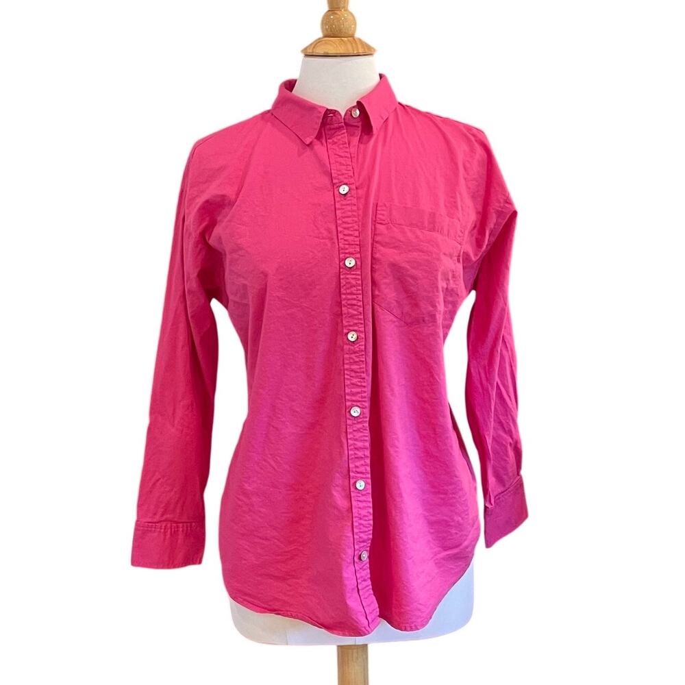 J. Jill Pink Button Down Shirt, Long Sleeves, Pocket, Minimalist, Size MP